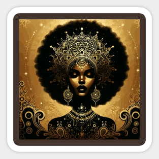 Afrocentric Queen Gold Sticker